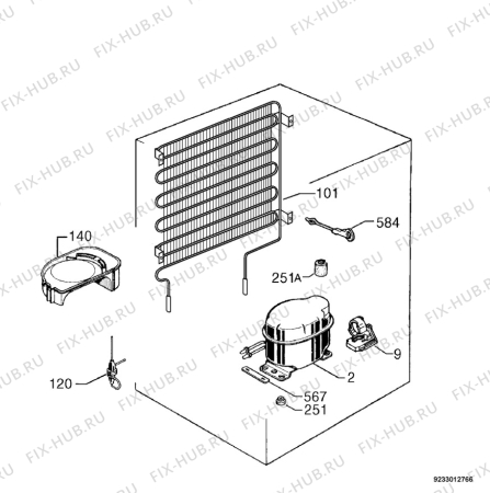 Взрыв-схема холодильника Privileg 606336_41234 - Схема узла Cooling system 017